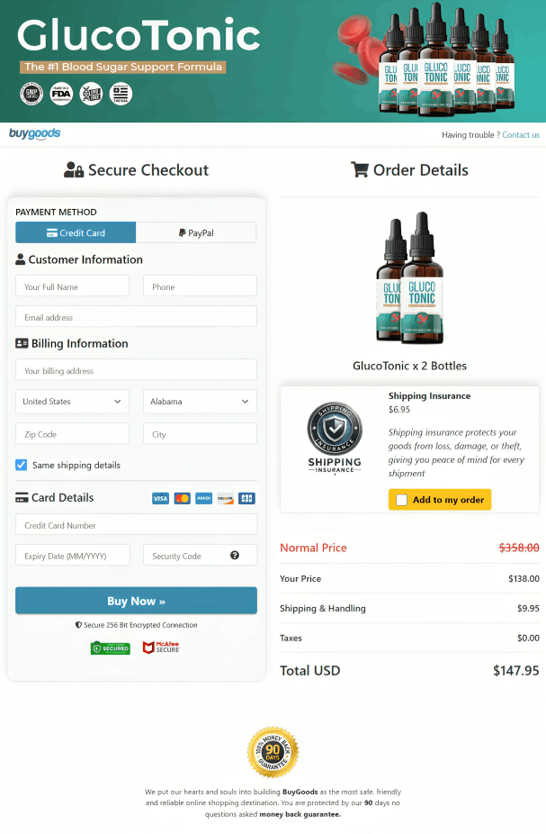 GlucoTonic official website order